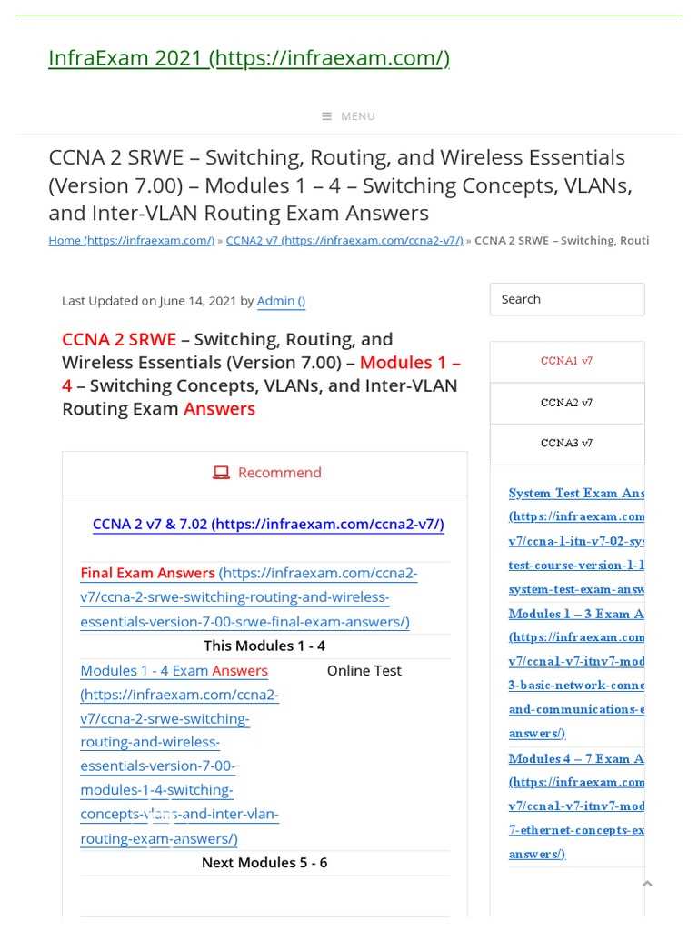ccna 2 chapter 7 exam answers