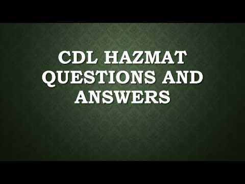 cdl hazmat test answers