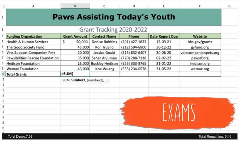 cengage excel module 3 sam exam answers
