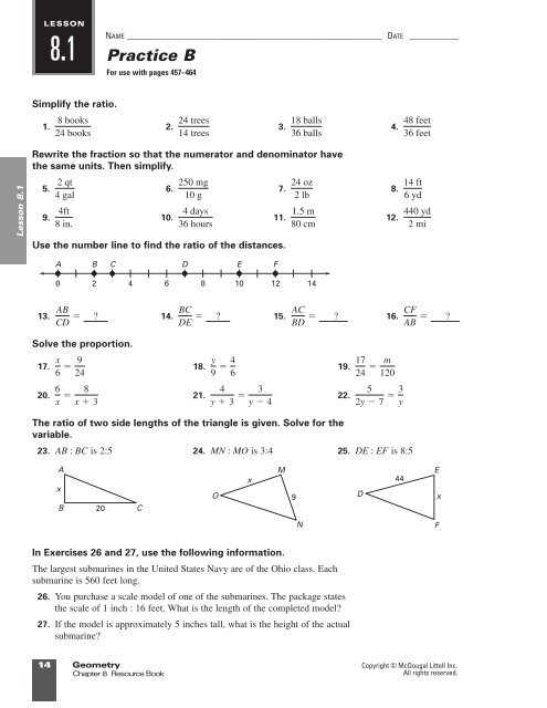 ch 8 geometry test answers