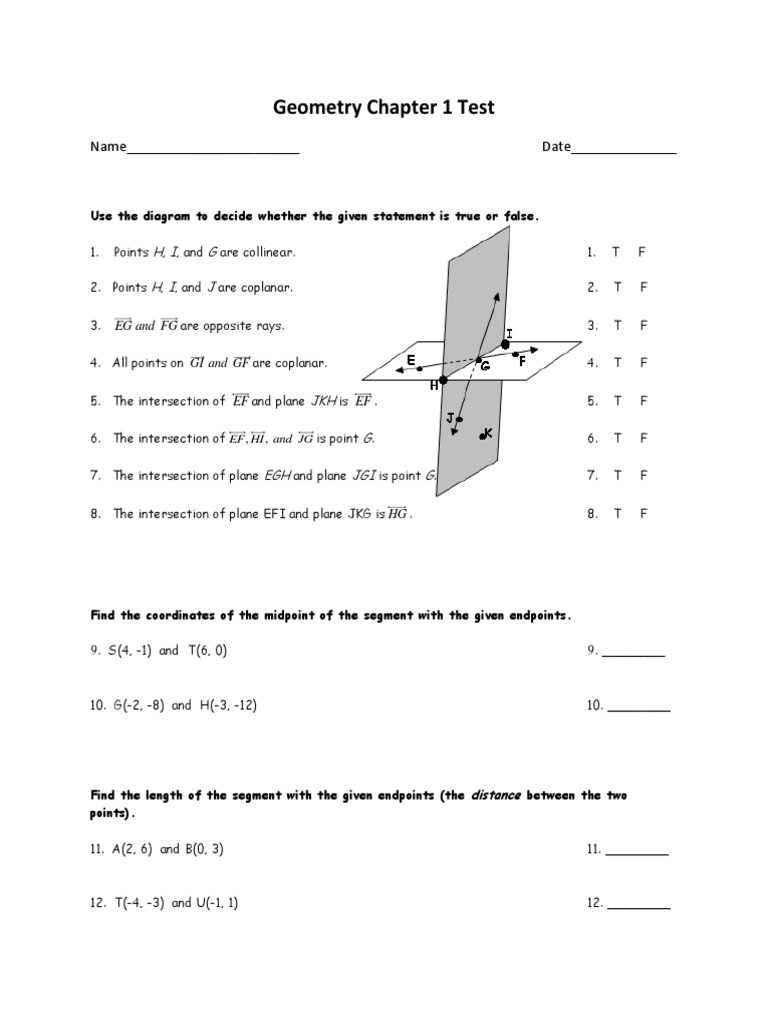 chapter 1 vocabulary test geometry answers
