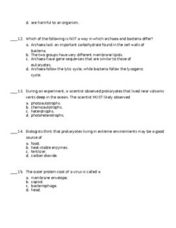 chapter 12 biology test answers