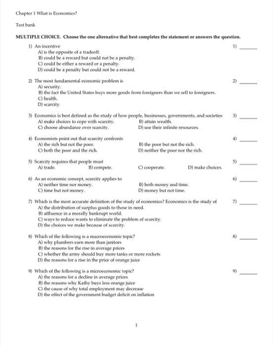 chapter 12 economics test answers