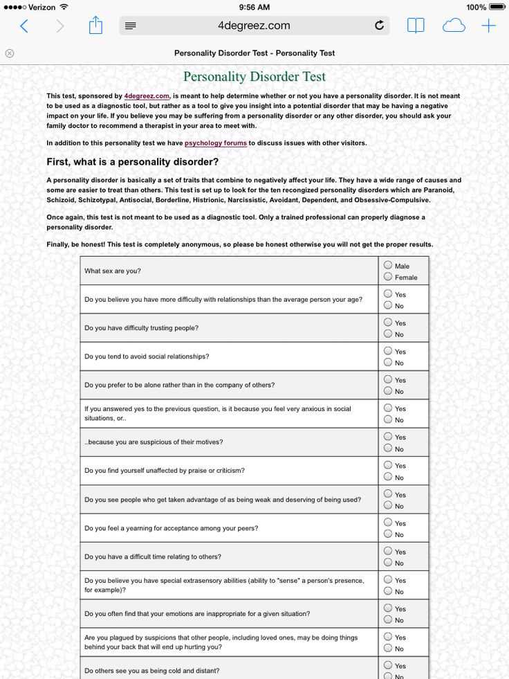 chapter 16 test form a psychological disorders answer key