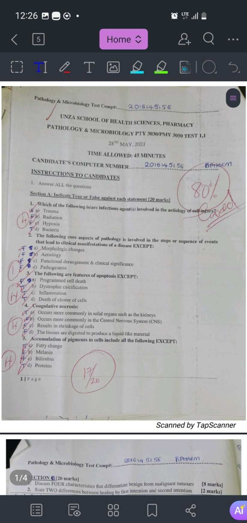 chapter 4 test answers microbiology