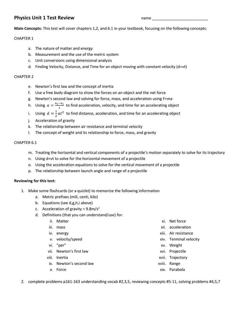 chapter 5 physics test answers