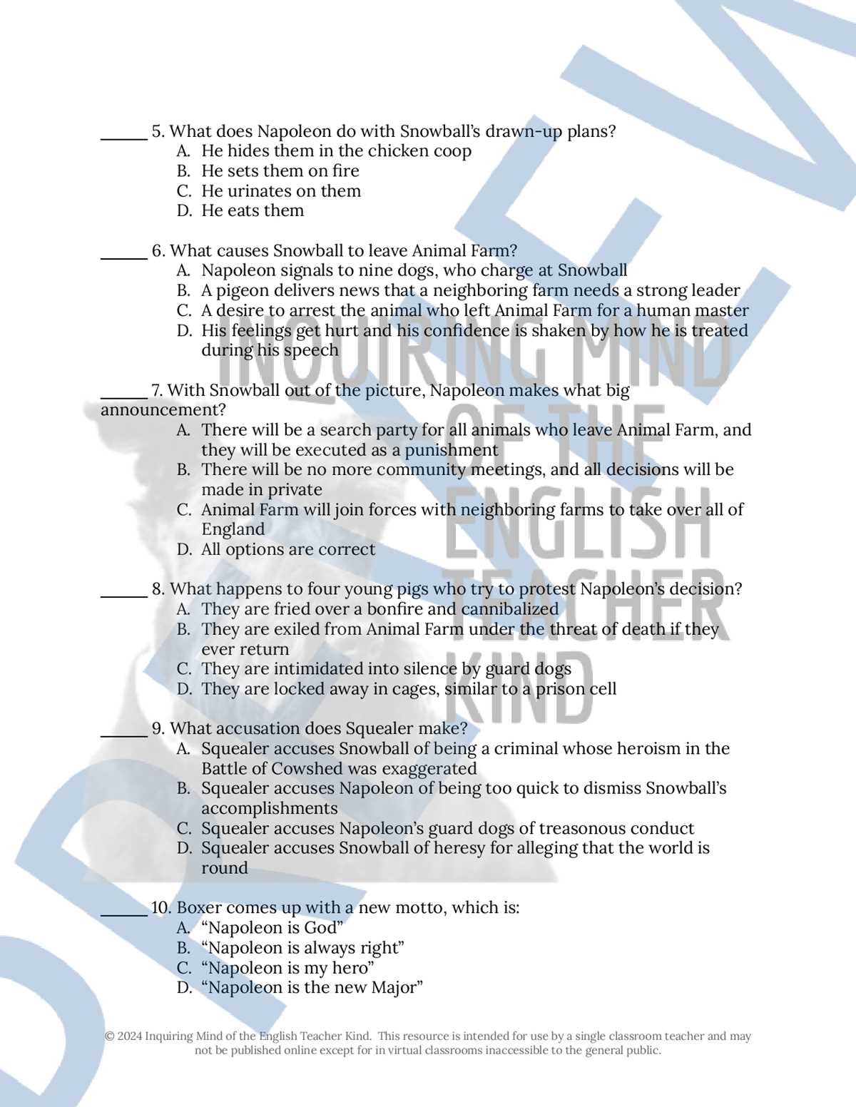 chapter 5 test a answers