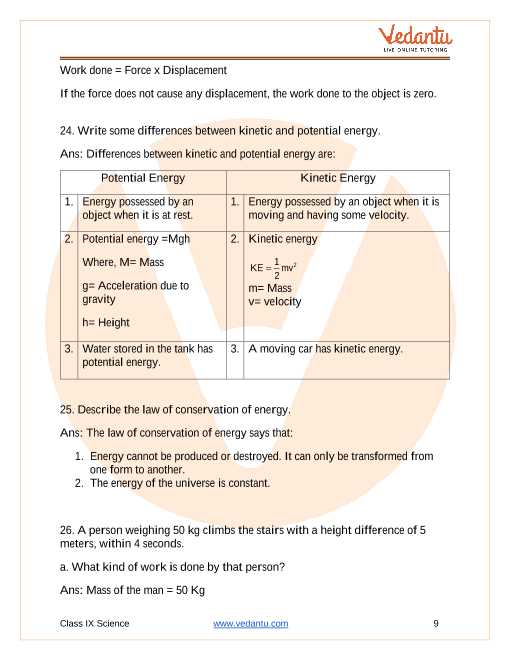 chapter 9 test energy answers
