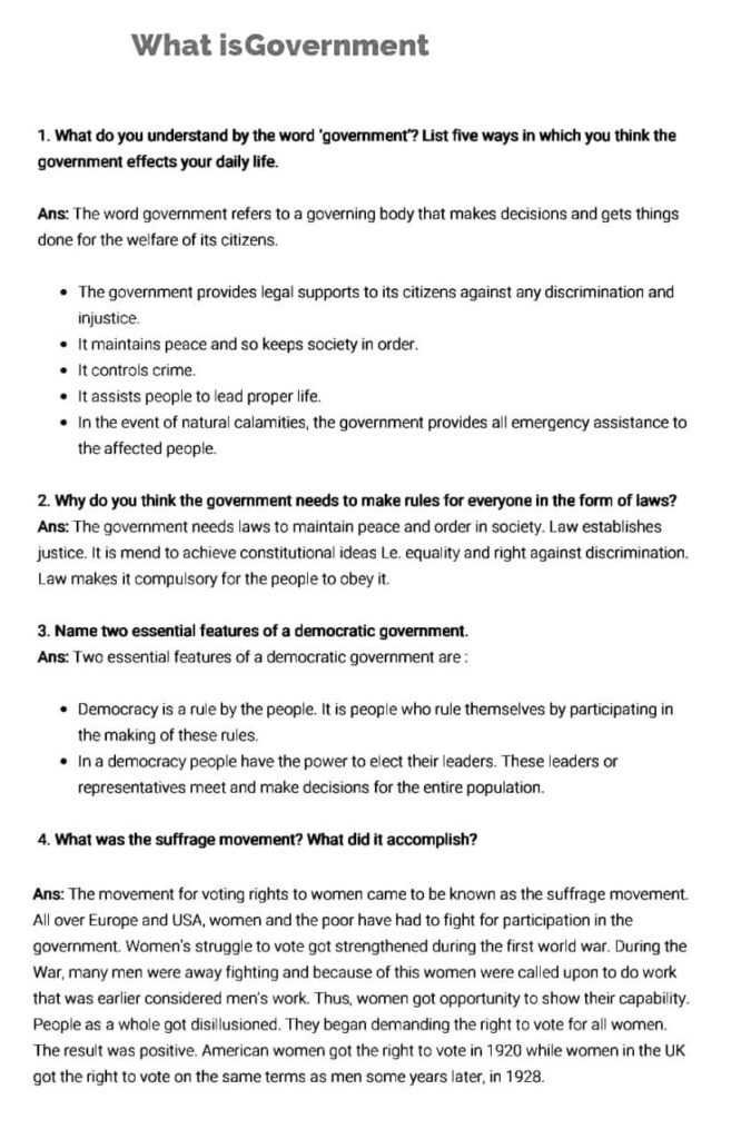 civics chapter 3 test answers