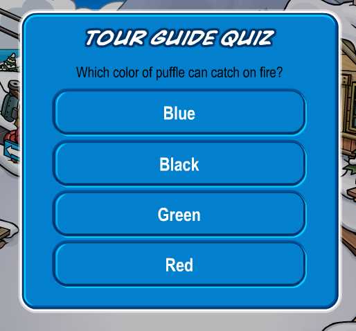 club penguin tour guide test answers