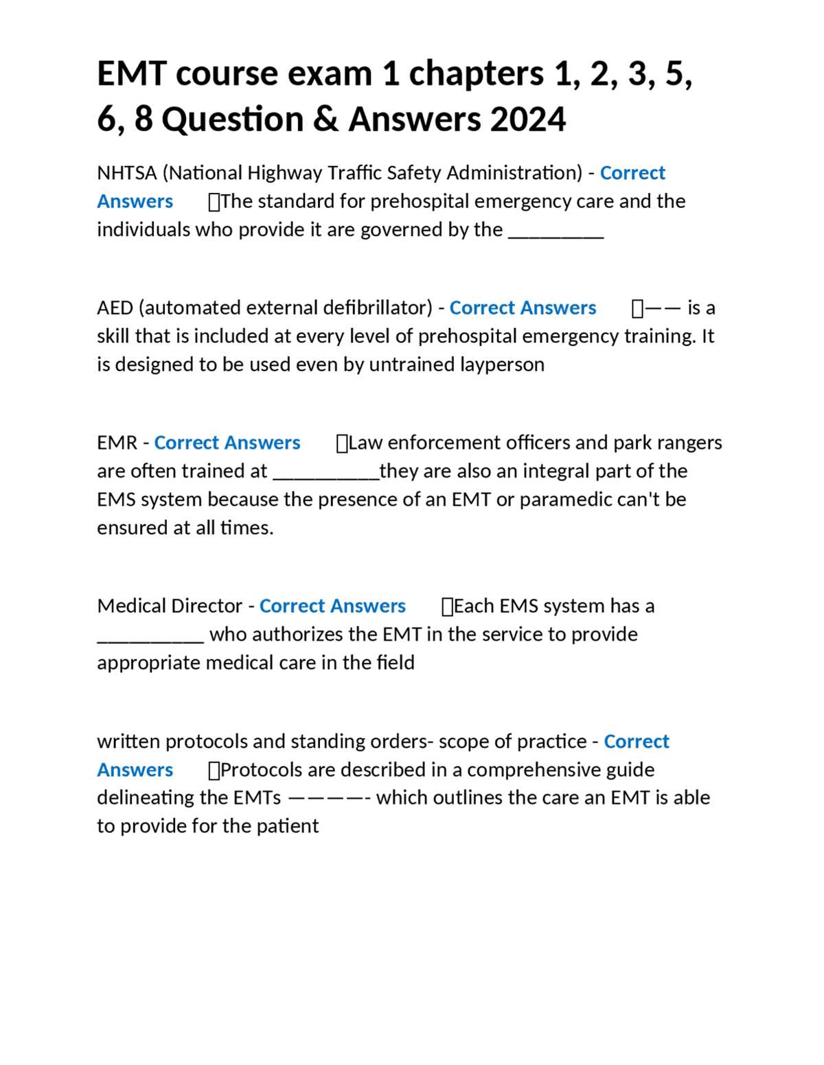 corporals course administration test answers