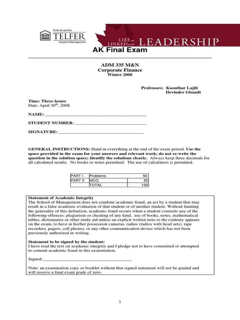 corporate finance test questions and answers