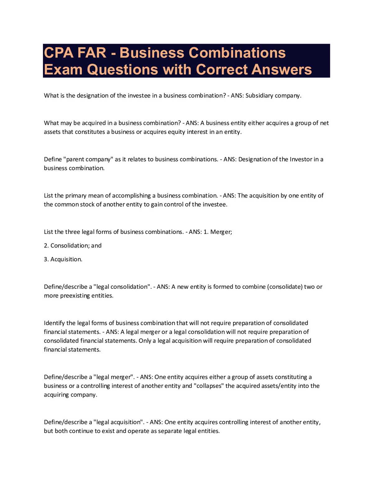 cpa exam answers