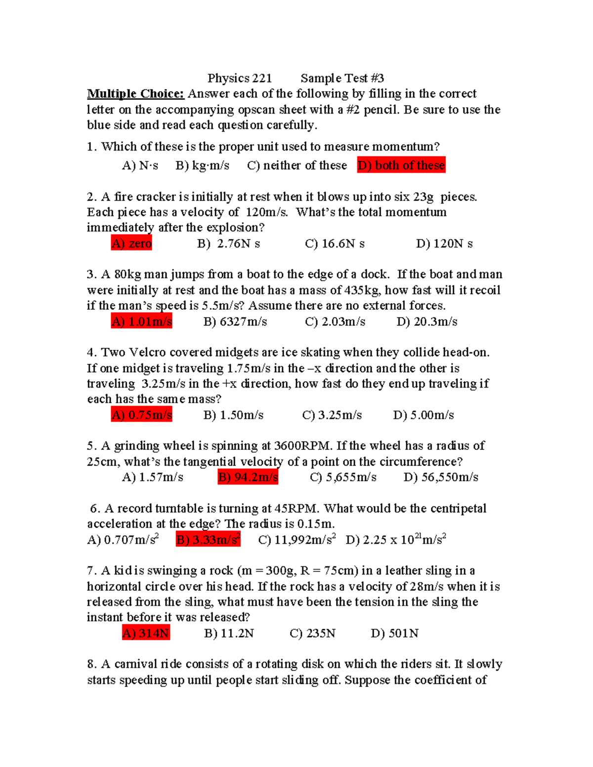 note name speed test answers