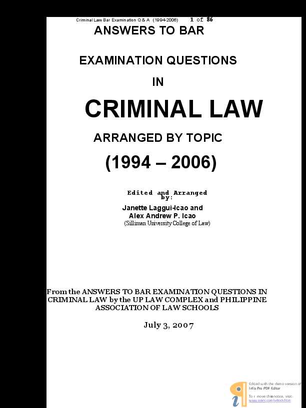 criminal procedure bar exam questions and answers