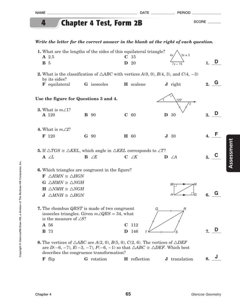 chapter 8 test form 2c geometry answers