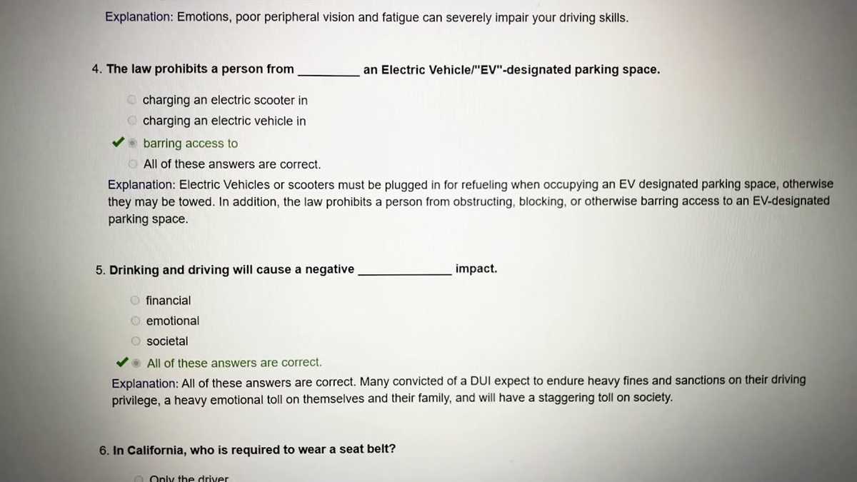 traffic school exam answers