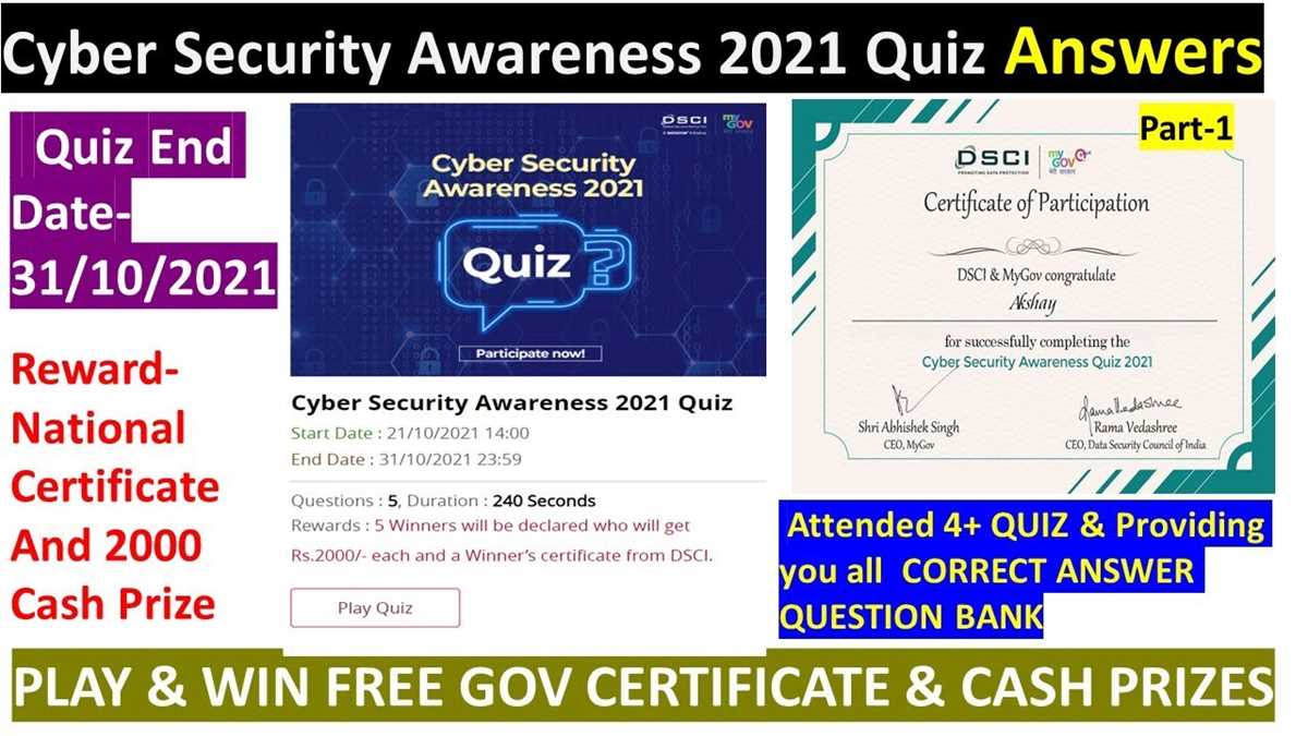 cyber security awareness test answers