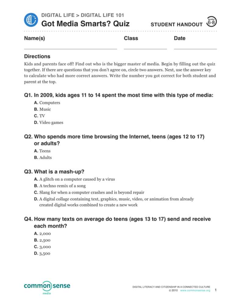 digital literacy final exam answer key