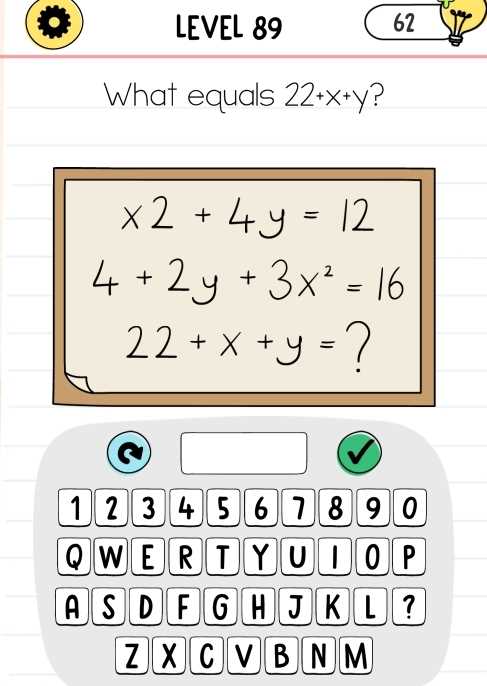 answer to level 62 on brain test