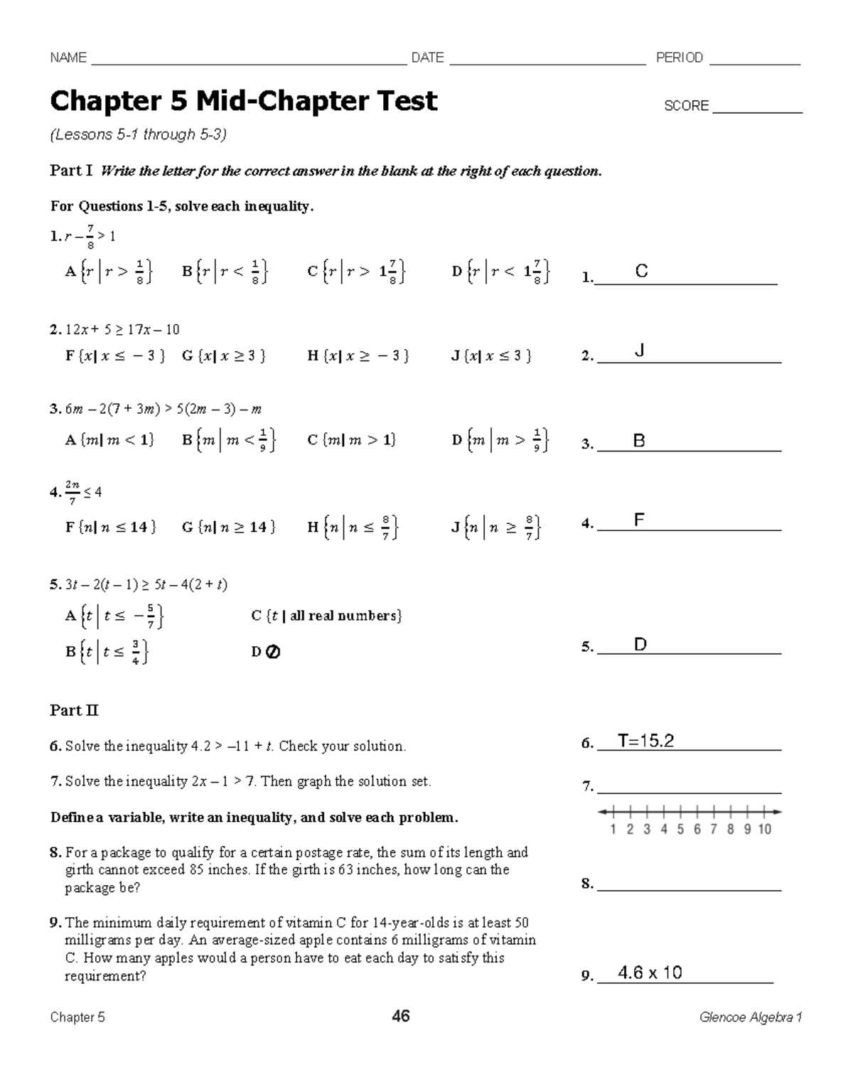 module 5 test answers math