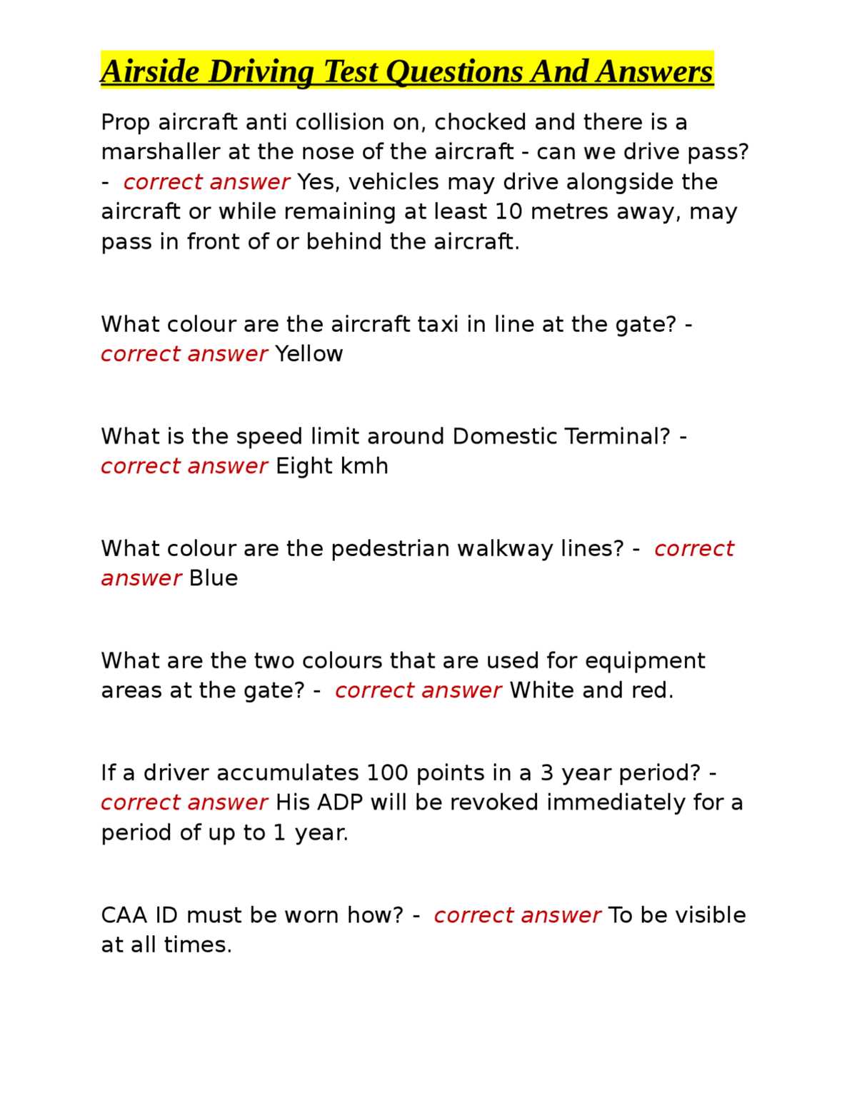 driving theory test questions and answers uae