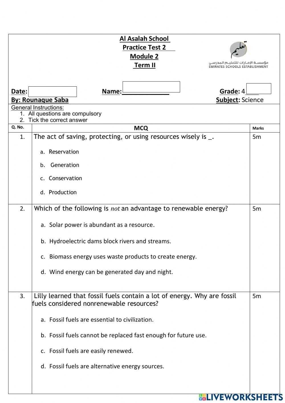 module 2 practice test answers