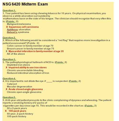 chamberlain nr 599 midterm exam answers