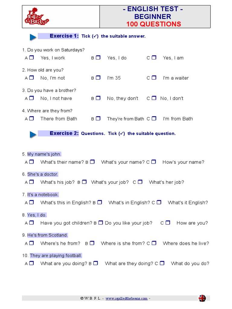 english test online free with answers