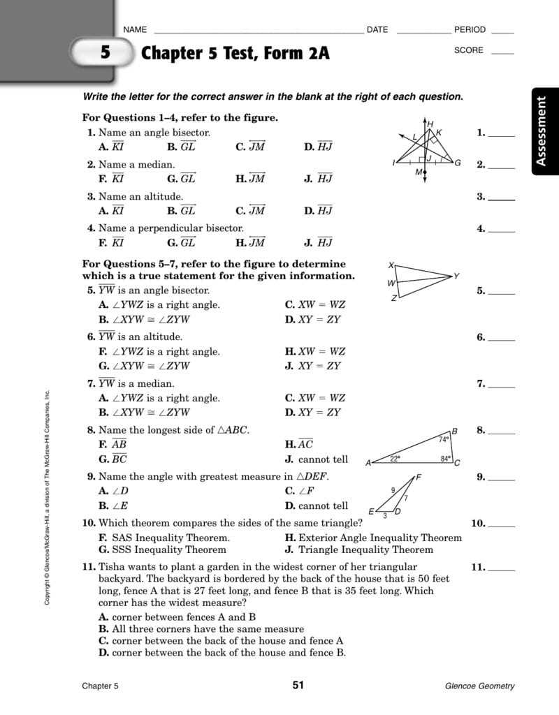 chapter 9 geometry test answer key