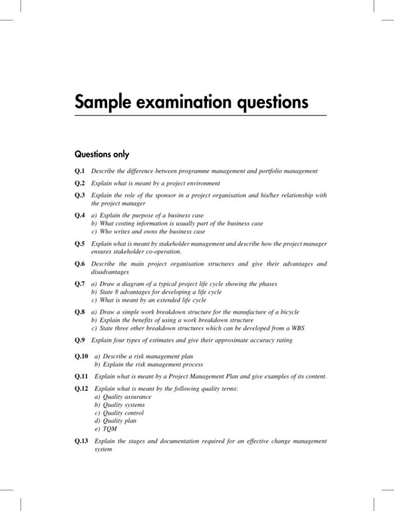 event management exam questions and answers