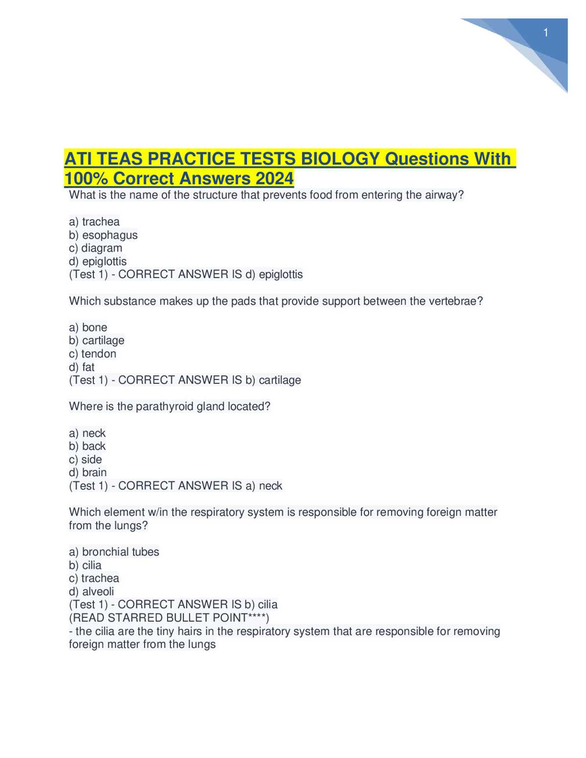 ati teas test questions and answers