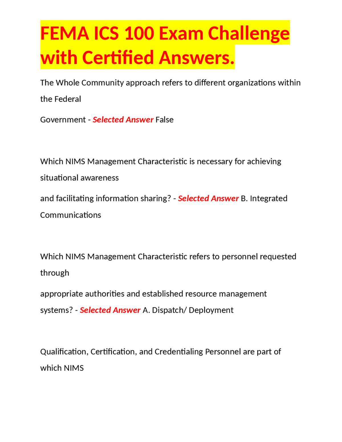 fema 800d final exam answers