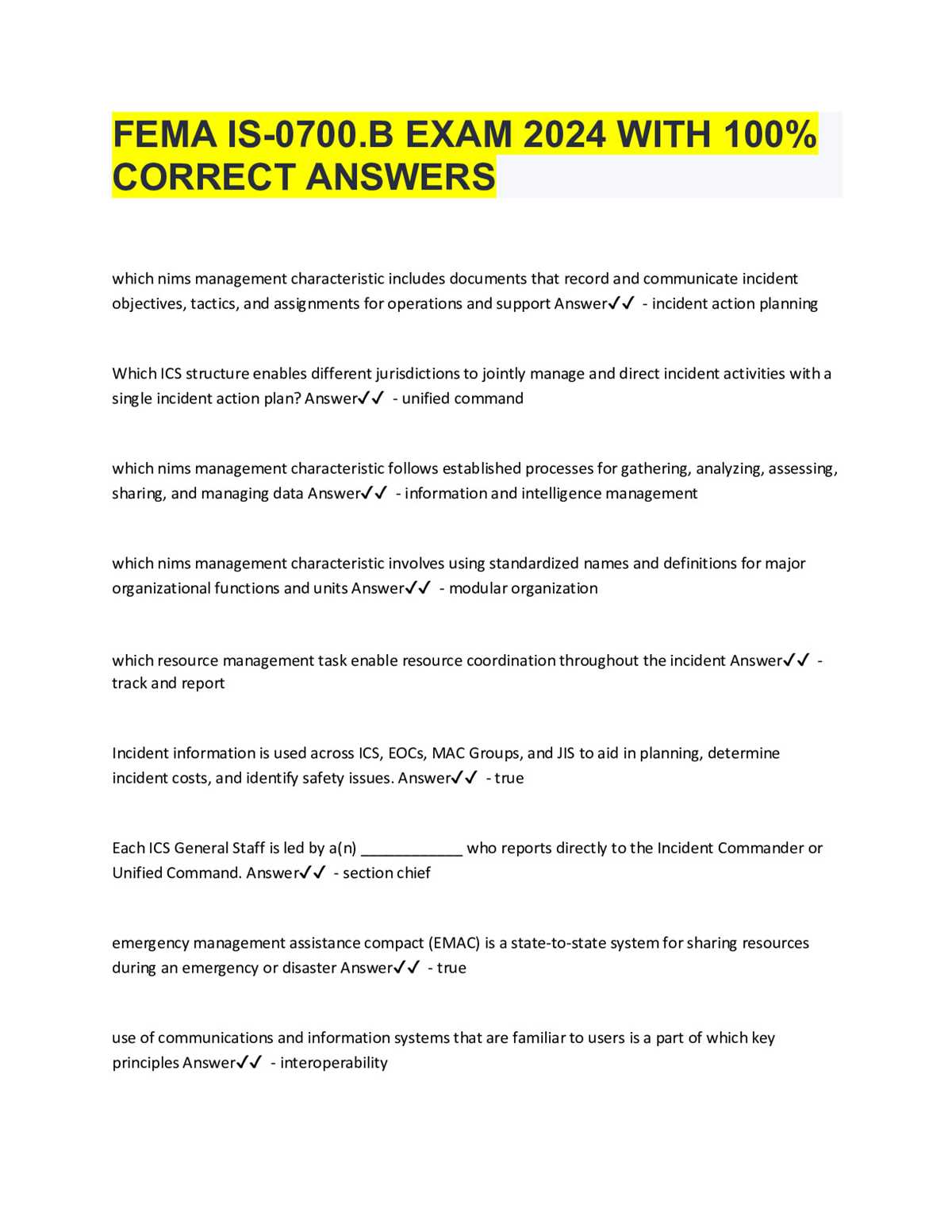 fema is 120 a test answers
