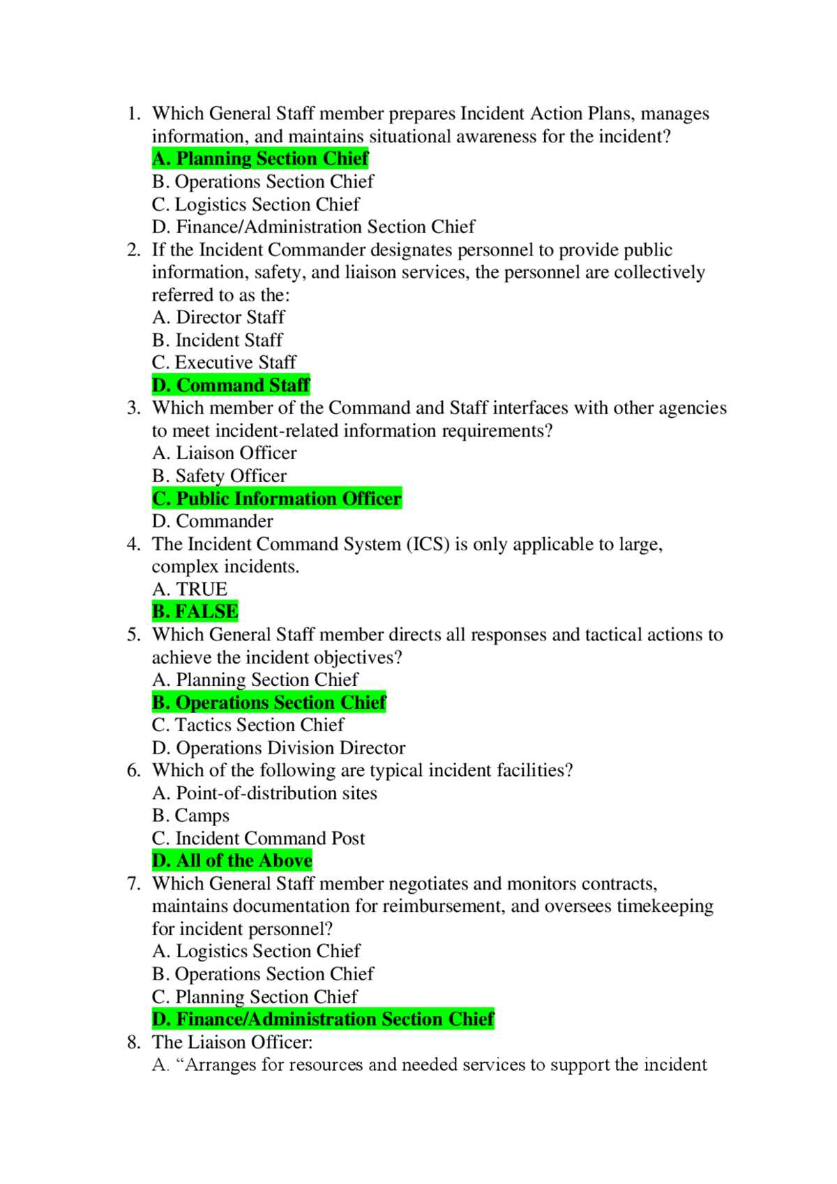 fema test answers is 36