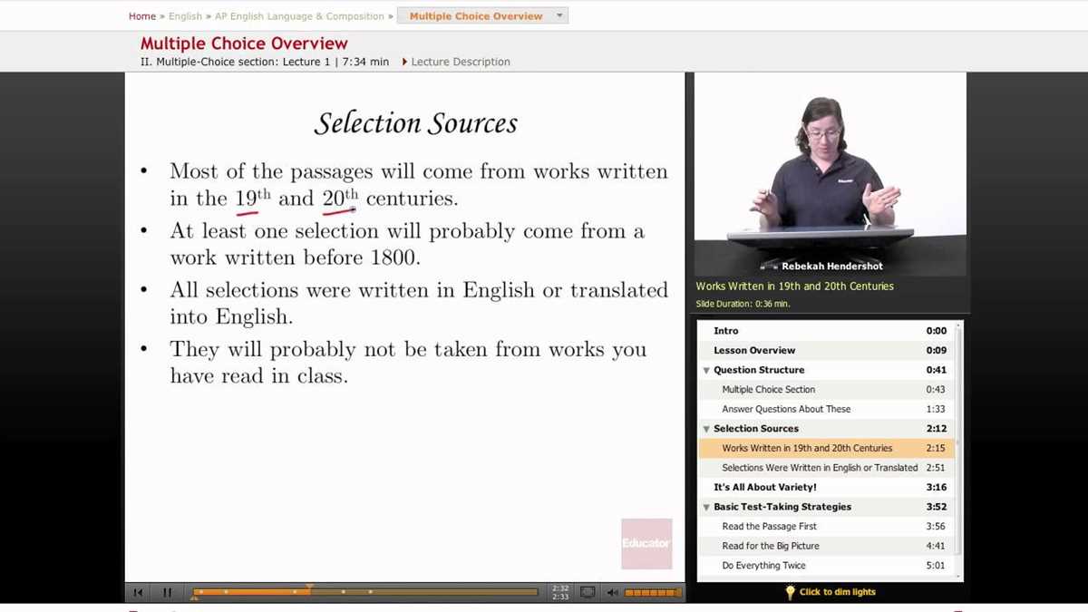 ap english language and composition exam multiple choice answers