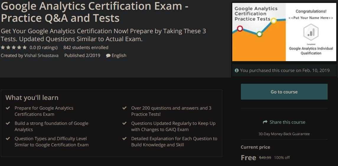 google analytics certification test answers