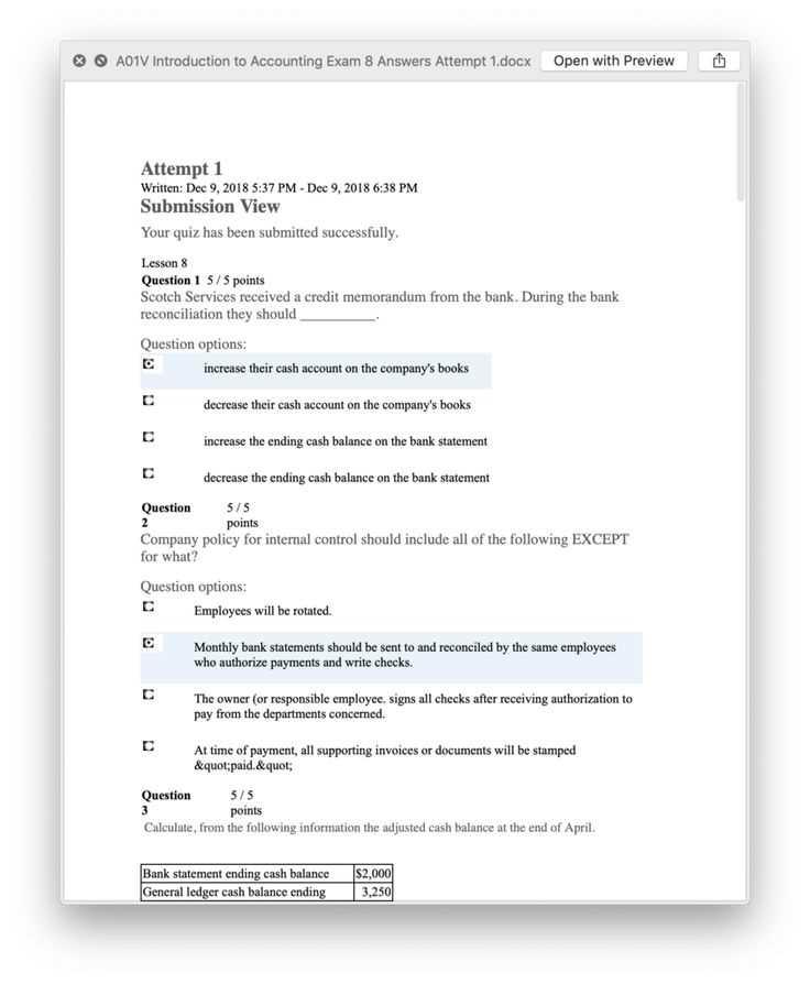 financial accounting foundations linkedin exam answers