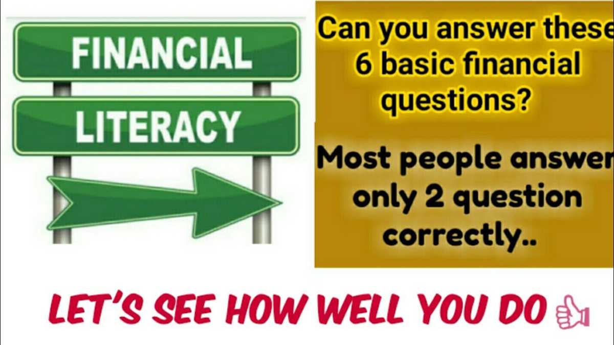 financial literacy certification test answers