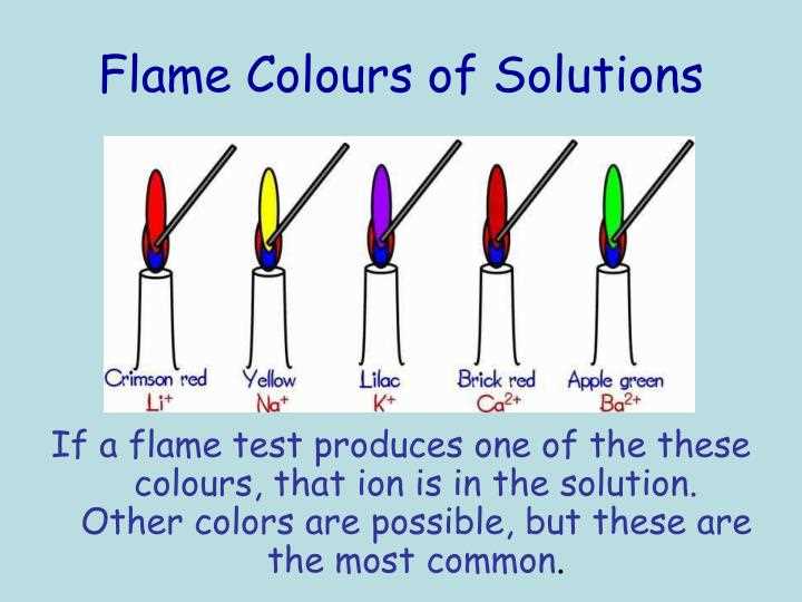 flame test rainbow demonstration answers