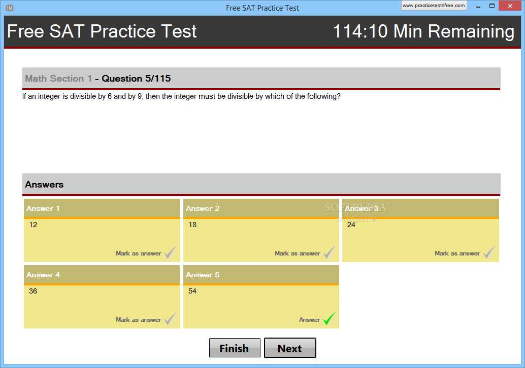 free act practice test with answers
