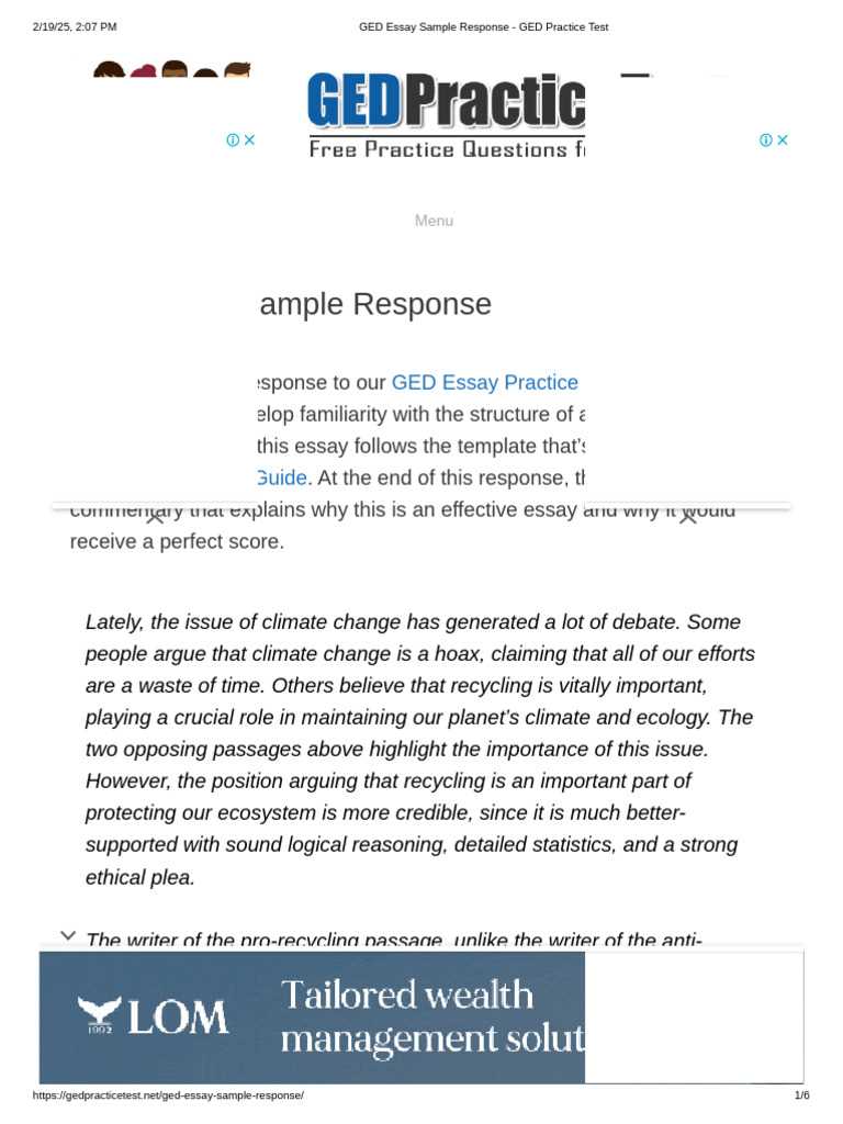free ged practice test and answers printable