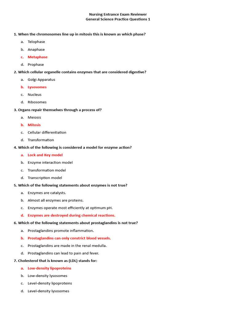 free nursing entrance exam questions answers