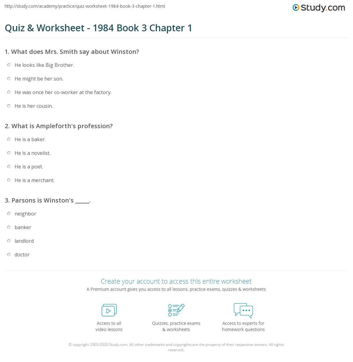 1984 book 2 test answers