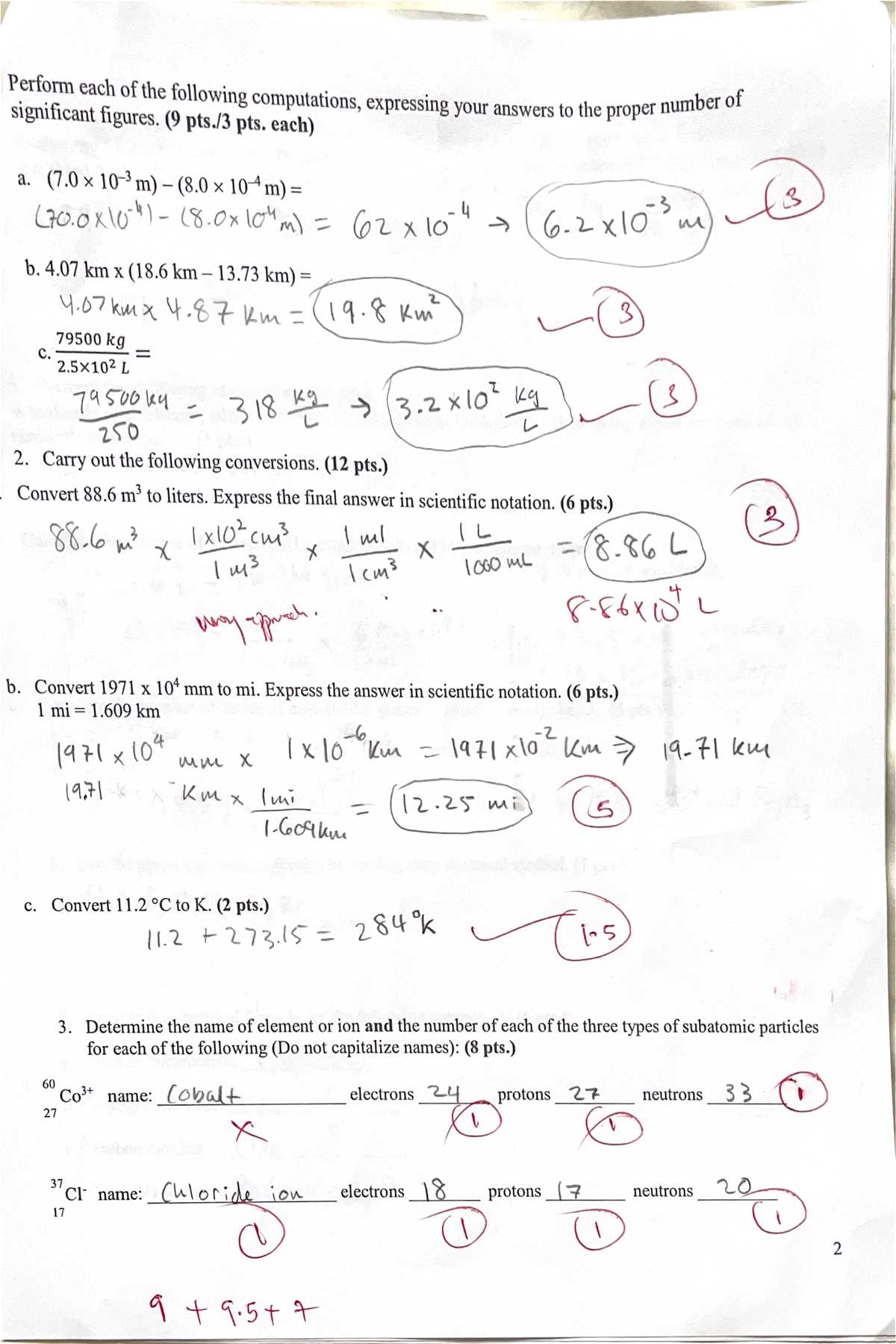 chapter 7 chemistry test answer key