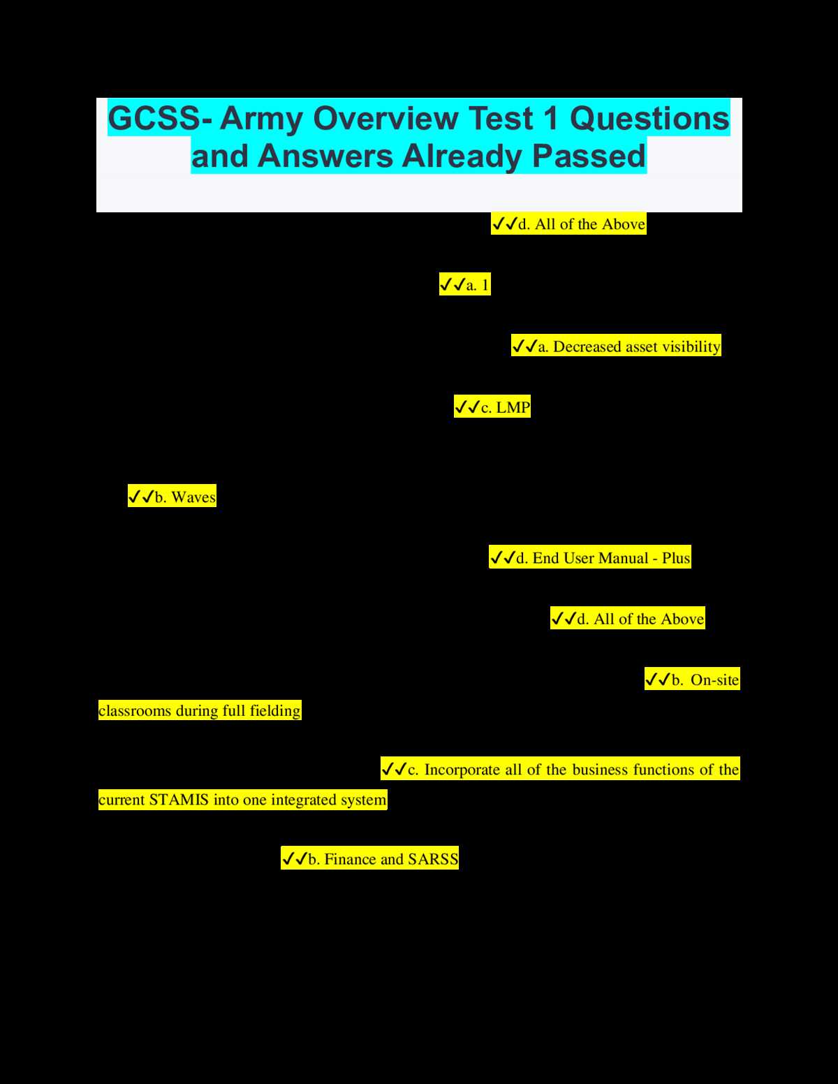 gcss army data mining test 2 answers