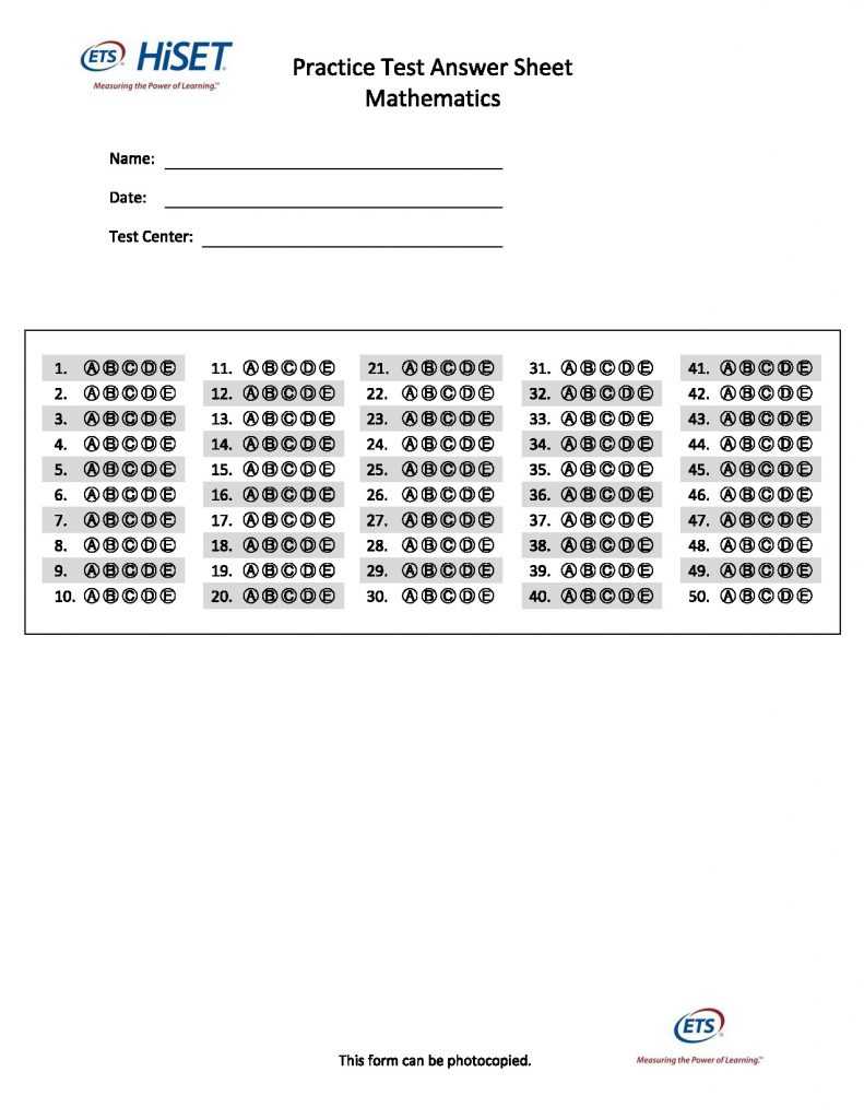 ged practice test with answers printable