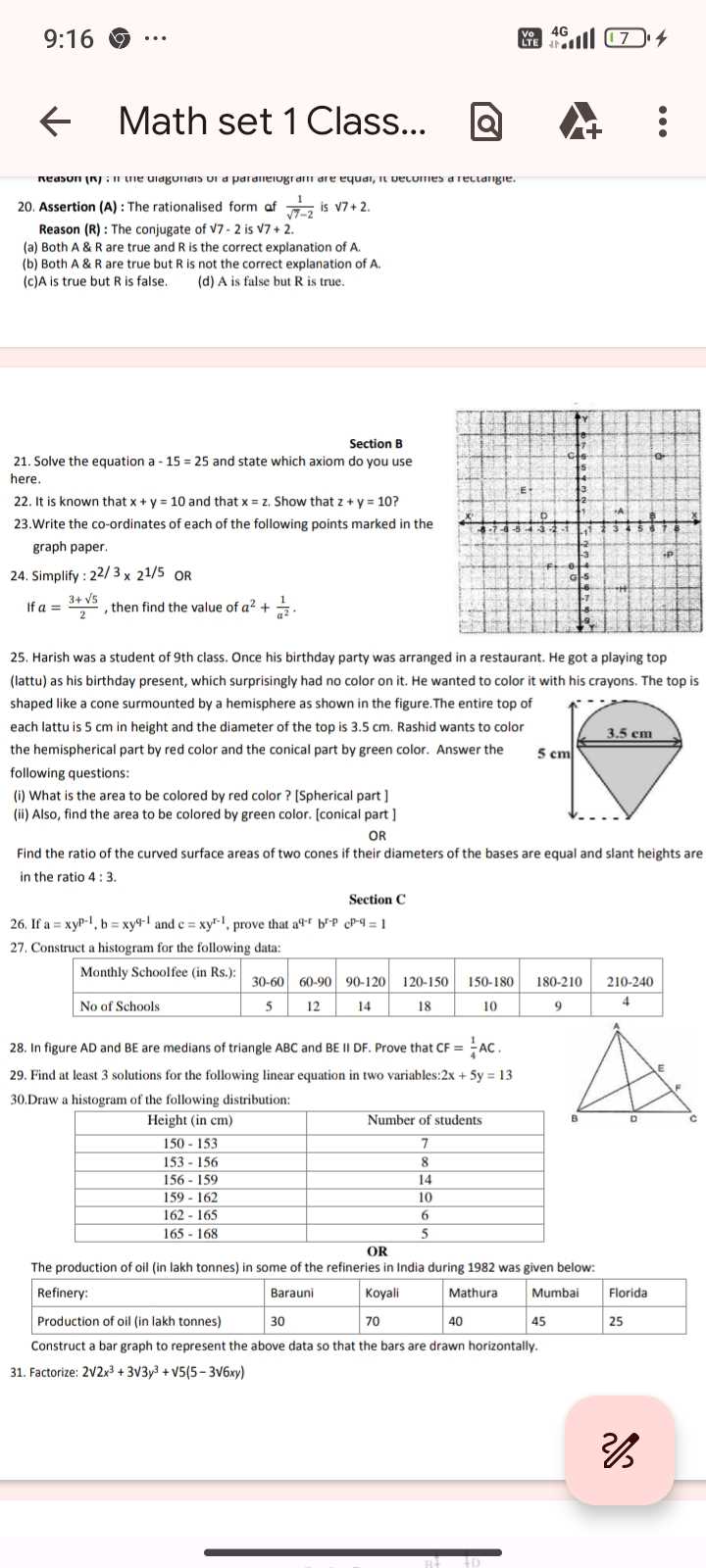 geometry chapter 10 test b answer key