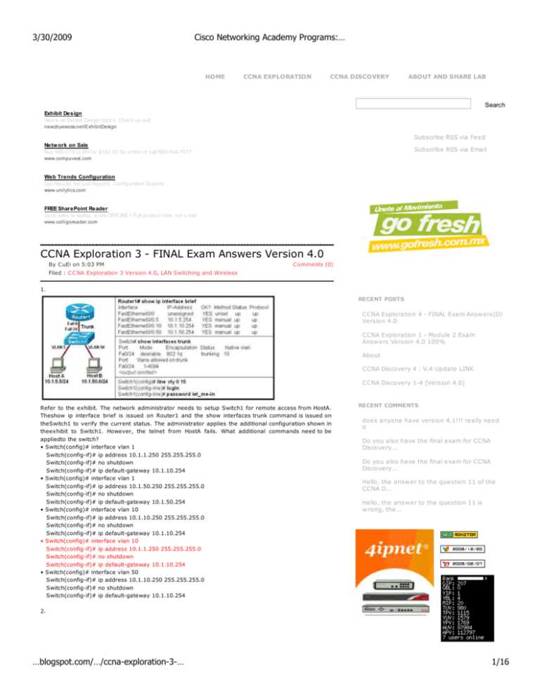 ccna module 3 final exam answers