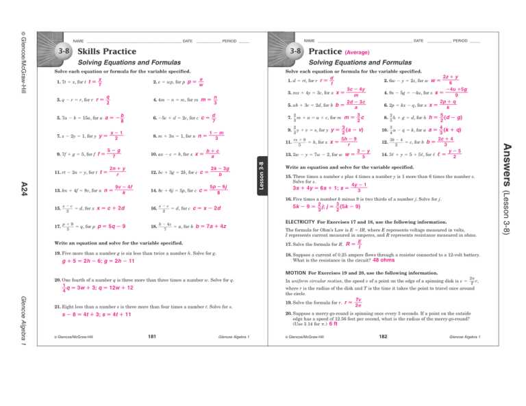 glencoe algebra 2 chapter 7 test answers